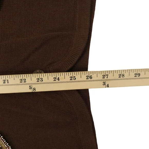 Sweater Sweater Embroidered Beaded Cowl Neck Cardigan Womens Size XL Brown NEW